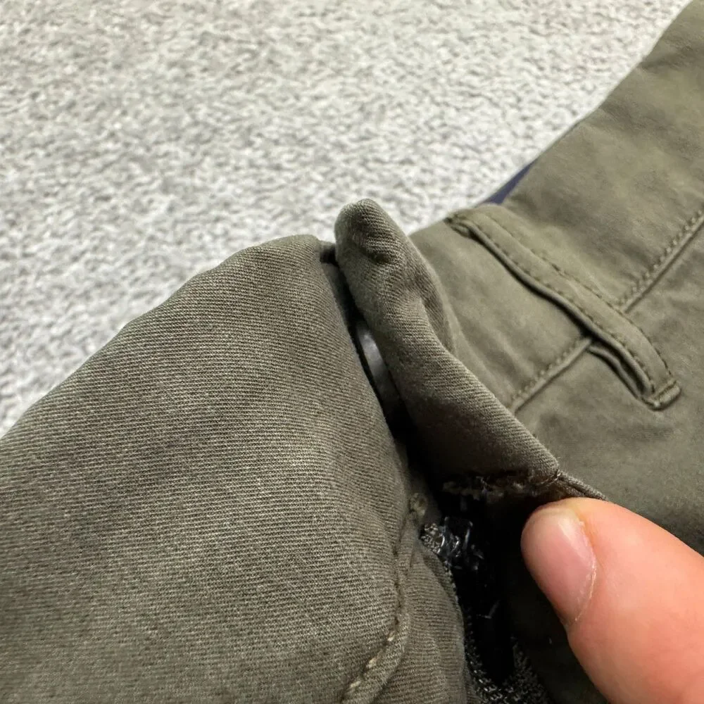 J.Crew 484 Slim Tech Chino Pants Mens 35x32 Green Stretch Casual Preppy Outdoor